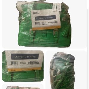 Dooney & Bourke Kelly Green ☘️ Florentine Leather Double Strap Tassel Satchel